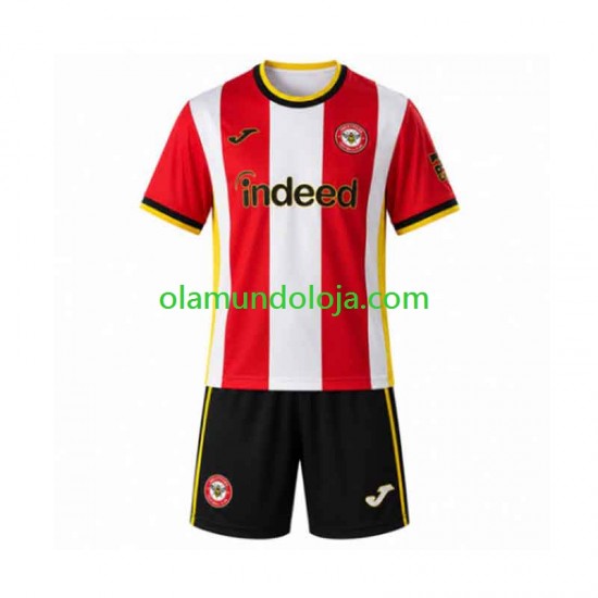 Camisola Brentford Criança Equipamento Primeiro 2026-2027 Manga Curta